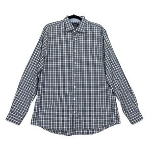 Charles Tyrwhitt Mens Button Down Long Sleeve Slim Fit Plaid Shirt Size Large